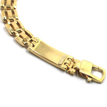 Load image into Gallery viewer, 18K YELLOW GOLD MAN SOLID BRACELET ALTERNATE 8mm PLATES WITH BLACK ONYX.