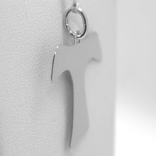 Load image into Gallery viewer, 18k white gold cross, Franciscan tau tao Saint Francis 1.3 inches made in Italy.