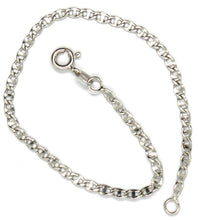 Cargar imagen en el visor de la galería, 18k white gold bracelet, flat mariner links 2.8mm, bright, length 7.3".