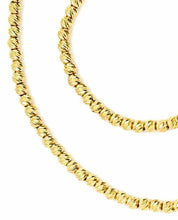 Cargar imagen en el visor de la galería, 18K YELLOW GOLD CHAIN FINELY WORKED SPHERES 2 MM DIAMOND CUT BALLS, 18", 45 CM.