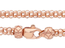 Charger l'image dans la galerie, 18k rose gold basket rounded 4mm tubular basket popcorn chain necklace, 20".