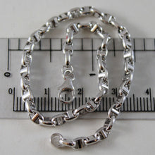 Load image into Gallery viewer, 18k white gold 3 mm navy mariner sailor bracelet 7.50 inches 19 cm made in Italy.