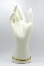 Load image into Gallery viewer, solid 18k yellow white gold bracelet flat 4mm infinite figure 8 oval wave links.