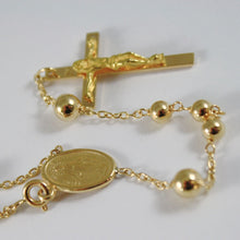 Cargar imagen en el visor de la galería, 18k yellow gold big rosary necklace miraculous Mary medal Jesus cross Italy made.