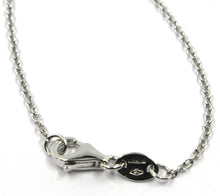 Load image into Gallery viewer, 18k white gold necklace, baby child boy son pendant with diamonds rolo chain.
