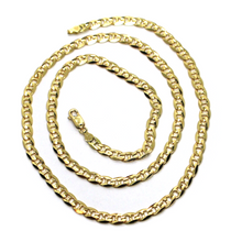 Load image into Gallery viewer, solid 18k yellow gold chain flat boat mariner oval nautical big 5mm link, 50 cm 20".