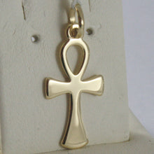 Load image into Gallery viewer, SOLID 18K YELLOW GOLD CROSS, CROSS OF LIFE, ANKH SHINY 0.98 INCHES MADE IN ITALY.