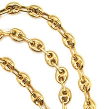 Load image into Gallery viewer, 18k yellow gold big mariner chain 4 mm, 20 inches, italy made, rounded necklace.