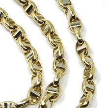 Load image into Gallery viewer, 18k yellow white gold chain sailor's navy nautical mariner big oval 5mm link, 24".