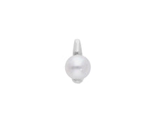 Charger l'image dans la galerie, 18k white gold pendant charm with round freshwater white pearl 7.5-8 mm.