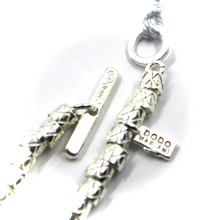 Load image into Gallery viewer, 925 STERLING SILVER TUBES CUBES BRACELET, 9K YELLOW GOLD 15mm IBEX PENDANT.