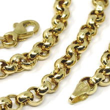 Cargar imagen en el visor de la galería, 18K YELLOW GOLD CHAIN 23.6" INCHES 60cm, BIG ROUND CIRCLE ROLO THICK 4 MM LINK.