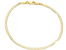 Load image into Gallery viewer, SOLID 9K YELLOW GOLD THIN 2.5mm CUBAN CURB GOURMETTE BRACELET, LENGTH 8.3".
