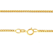 Load image into Gallery viewer, SOLID 18K YELLOW GOLD CHAIN 1.5mm VENETIAN SQUARE BOX 24", 60 cm, MADE IN ITALY.