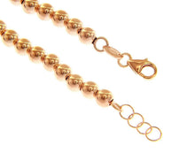 Charger l'image dans la galerie, 18k rose gold 4mm balls bracelet, 18cm, 7.1", smooth spheres, made in Italy.