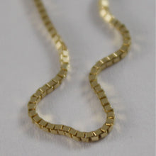 Charger l'image dans la galerie, 18K YELLOW GOLD CHAIN 1 MM VENETIAN SQUARE LINK 15.75 INCHES, MADE IN ITALY.
