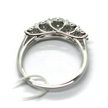 Load image into Gallery viewer, SOLID 18K WHITE GOLD RING, BAND WITH DIAMONDS 0.39 CARATS, pavè, ITALY MADE.