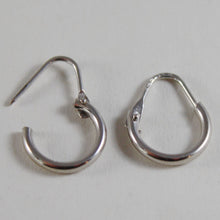 Cargar imagen en el visor de la galería, 18k white gold earrings mini circle hoop 12 mm 0.47 in diameter made in Italy.