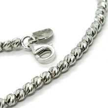 Cargar imagen en el visor de la galería, 18k white gold chain finely worked spheres 2.5 mm diamond cut balls, 18", 45 cm.