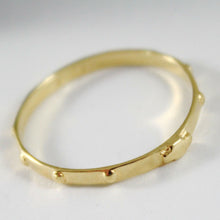 Load image into Gallery viewer, solid 18k yellow gold band rosary ring with Cross luminous smooth.