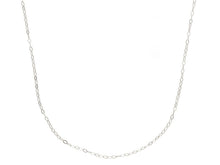 Load image into Gallery viewer, 18K WHITE GOLD CHAIN SMALL CABLE 1mm OVAL LINKS LENGTH 16", 40cm, MADE IN ITALY.
