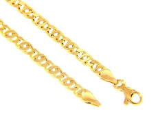 Cargar imagen en el visor de la galería, 18k yellow gold bracelet 4mm, 8.3 inches, rounded tiger eye links, made in italy.