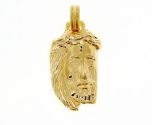 Load image into Gallery viewer, 18K YELLOW GOLD JESUS FACE PENDANT CHARM 42mm, FINELY WORKED ITALY MADE.
