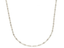Cargar imagen en el visor de la galería, 18K WHITE GOLD CHAIN, SMALL 1.5mm FLAT POLISHED CROSSED OVALS, 15.7" ITALY MADE.