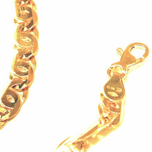 Load image into Gallery viewer, SOLID 18K YELLOW GOLD CHAIN BIG TIGER EYE INFINITY FLAT LINKS 5.5 mm, 24".