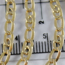 Cargar imagen en el visor de la galería, 18K YELLOW GOLD CHAIN 4 MM FLAT CLASSIC EYE OVAL LINK 19.70 INCH MADE IN ITALY.