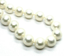 Cargar imagen en el visor de la galería, 18k yellow gold big 9/9.5 mm round white freshwater pearls necklace, 45cm 18".