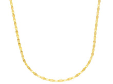 Cargar imagen en el visor de la galería, 18K YELLOW GOLD CHAIN, SMALL 1.5mm FLAT POLISHED CROSSED OVALS, 15.7" ITALY MADE.