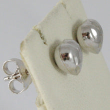 Load image into Gallery viewer, 18k white gold earrings with very shiny heart love worked made in Italy 0.28 in.