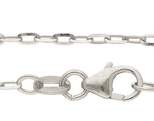 Cargar imagen en el visor de la galería, 18K WHITE GOLD CHAIN SMALL SQUARED CABLE 1.8mm OVAL LINKS, 18" 45cm ITALY MADE.