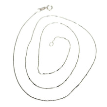 Load image into Gallery viewer, 18k white gold chain necklace 0.5 mm mini venetian link 17.70 inc. made in Italy.