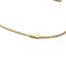 Load image into Gallery viewer, 18k yellow gold rolo thin bracelet with central small 5mm letter initial L.