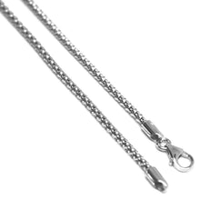Cargar imagen en el visor de la galería, 18k white gold bracelet basket round tube popcorn link 1.8 mm 19cm made in Italy.