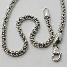 Load image into Gallery viewer, 18k white gold bracelet small basket round tube popcorn link 2.2 mm.