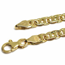 Load image into Gallery viewer, SOLID 18K YELLOW GOLD BRACELET FLAT 5.5 MM TIGER EYE INFINITE LINK, 21 CM, 8.3".