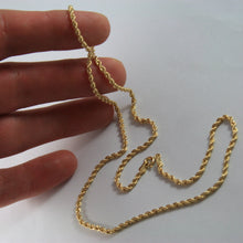 Cargar imagen en el visor de la galería, 18K YELLOW GOLD CHAIN NECKLACE, BRAID ROPE LINK 23.62 INCHES, MADE IN ITALY.