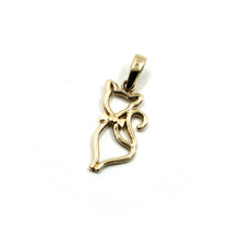 Load image into Gallery viewer, SOLID 18K ROSE GOLD SMALL 17mm 0.67" CAT PENDANT, MADE IN ITALY.