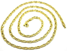 Load image into Gallery viewer, 9K GOLD CHAIN TYGER EYE FLAT LINKS 3mm THICKNESS, 60cm, 24 INCHES, NECKLACE.