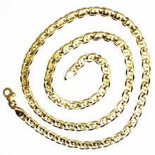 Load image into Gallery viewer, SOLID 18K YELLOW GOLD CHAIN BIG TIGER EYE INFINITY FLAT LINKS 5.5 mm, 20", 50cm.