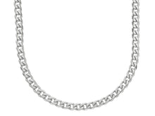 Load image into Gallery viewer, MASSIVE 18K WHITE GOLD GOURMETTE CUBAN CURB CHAIN 4mm 24&quot; NECKLACE MADE IN ITALY.
