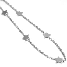 Load image into Gallery viewer, 18K WHITE GOLD OVAL ROLO BRACELET, 18cm 7.1", FLAT 5mm STARS, MADE IN ITALY.
