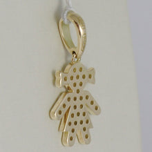 Charger l'image dans la galerie, 18k yellow gold girl charm pendant smooth luminous bright zirconia.