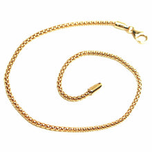 Cargar imagen en el visor de la galería, 18k yellow gold bracelet basket round tube popcorn link 1.8 mm width, 19cm.