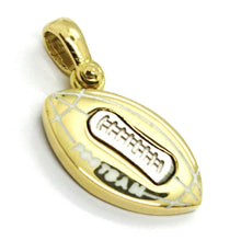 Load image into Gallery viewer, SOLID 18K YELLOW WHITE GOLD 17mm 0.67" FOOTBALL BALL PENDANT, ITALY MADE.