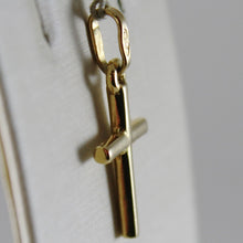 Load image into Gallery viewer, 18K YELLOW GOLD ROUNDED MINI CROSS, SMOOTH LUMINOUS 0.87 IN, MADE IN ITALY.