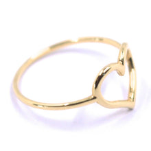 Load image into Gallery viewer, SOLID 18K ROSE GOLD HEART LOVE RING, 10mm DIAMETER HEART CENTRAL MADE IN ITALY.